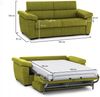 Dmora 2-Sitzer Schlafsofa Fisciano, Schlafsofa fürs Wohnzimmer, gepolstert, abnehmbar, 100 % Made in Italy-Qualität, 205x95 h100 cm, Grün Bild 3