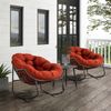 LVHOM Schaukelstuhl mit gepolstertem Kissen, Rattanstuhl mit Stahlrahmen, Lounge Sessel, Schaukelsessel, 2 St, für Balkon/Garten/Wohnzimmer/Schlafzimmer Bild 2