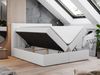 Boxspringbett - Polsterbett mit LED Kopfteil - GOLD-5 - 200x200cm - Weiß Kunstleder - H4 Bild 2