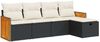 vidaXL 5-tlg. Garten-Sofagarnitur mit Kissen Schwarz Poly Rattan 3326011 Bild 2