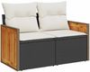 vidaXL 5-tlg. Garten-Sofagarnitur mit Kissen Schwarz Poly Rattan 3326011 Bild 4