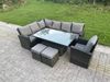 Fimous Hoher Rücken Outdoor Gartenmöbel-Set Ecksofa Sets Höhenverstellbarer Esstisch Dunkelgrau gemischt 9 Sitzer Linke Ecke Bild 2
