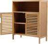 AD. CON Badezimmerschrank Bambus Badregal Badschrank mit 3 Ablagen 81x65x31cm Bild 3