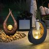2er Set LED Solarleuchten mit Glas Kugel in Crackle Optik Bild 4