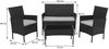 Poly-Rattan Garten-Garnitur HWC-N98, Sitzgruppe Lounge-Set, Metall Glas Stoff/Textil (180g/m²) ~ anthrazit, Kissen creme Bild 3