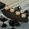 ZMH Pendelleuchte aus bernsteinfarbenem Glas, Durchmesser 70 cm, G9, höhenverstellbar, 4-flammig, bernsteinfarben, Esstischlampe, Küchen-/Wohnzimmerlampe Bild 4