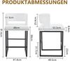 Barhocker 91,4 cm, quadratischer gepolsterter Sitz, PU-Kunstleder, schwarz-weiß,48*53.3*91.4 cm,2er-Set Bild 3