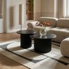 Couchtisch Ysa 2er-Set Ø60/80 cm Schwarz - mit MDF-Platte & Holzfuß Bild 2