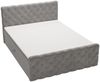 GRAINGOLD Lunaris Doppelbett 180x200, Boxspringbett mit Kopfteil, zwei Bettkästen, Velour-Stoff, Grau Bild 2