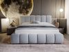 GRAINGOLD Cloud Bett 120x200, Polsterbett ohne Bettkasten, Velvet-Stoff, mit Lattenrost, Hellgrau Bild 3