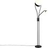 LED Deckenfluter CHRIS mit flexibler Leselampe, Schwarz, Höhe 180cm Bild 2