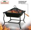 GARDEBRUK® Feuerschale, mit Funkenschutz, Schürhaken, Eckig, Stahl Schwarz, 45 x 45 x 45 cm Bild 4