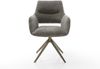 Drehstuhl Yago-Flex mit Armlehnen Bouclé Soft Schlamm Kreuzgestell breit Effektfinish Titan 360° drehbar Wippfunktion Taschenfederkern Bild 2