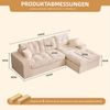 LITBIRD Ecksofa 3-Sitzer Sofa mit Marshmallow-Softpolster & Modulares Recamiere Sofa, 1 Teile, Cordstoff Schlafsofa & Relaxsofa, Wohnzimmer Sofa Bild 2