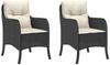 vidaXL Gartenstühle mit Kissen 2 Stk. Schwarz Poly Rattan 365144 Bild 2