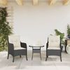vidaXL Gartenstühle mit Kissen 2 Stk. Schwarz Poly Rattan 365144 Bild 3