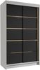 Kleiderschrank mit Goldverzierung Nurvota IV mit zwei Schwebetüren (Farbe: Weiß / Schwarz) Bild 2