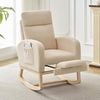 GarveeMore Schaukelstuhl mit Seitentasche,hoher Rückenlehne,Fußstütze,gepolsterter Sitz, Akzentsessel für Wohnzimmer, Kinderzimmer, Schlafzimmer Bild 5