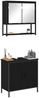 vidaXL Badezimmermöbel-Set mit Regal 2 pcs Schwarz Holzwerkstoff 3334324 Bild 3