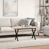 vidaXL Couchtisch X-Gestell 90x40x45,5cm Massivholz Kiefer & Stahl 3282752 Bild 3