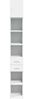 vidaXL Hochschrank Schmal Weiß 30x42,5x225 cm Holzwerkstoff 3281266 Bild 4