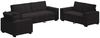 vidaXL 3-tlg. Sofagarnitur mit Kissen Schwarz Samt 3324623 Bild 2