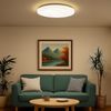 LED Deckenleuchte, Wellendekor, weiß, D 44 cm Bild 2