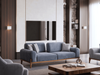 Sitzgruppe/Sofa Set - Wohnzimmergarnitur "Bluebell" 3+3+1-Hellblau/Grau Bild 5
