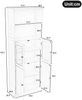Flieks Hochschrank 57.4 x 285 x 162.5 cm, Mehrzweckschrank mit Glastüren, offenen Fächern und verstellbaren Einlegeböden, Stauraumschrank, Weiß Bild 5