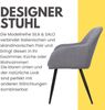 Albatros Esszimmerstuhl SILA – 2er Set Polsterstühle mit Armlehnen, Cord-Bezug | Küchen- & Esszimmerstühle für Küche, Wohnzimmer & Esszimmer | Esstisch Stühle | Grau Bild 4