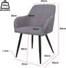 Albatros Esszimmerstuhl SILA – 2er Set Polsterstühle mit Armlehnen, Cord-Bezug | Küchen- & Esszimmerstühle für Küche, Wohnzimmer & Esszimmer | Esstisch Stühle | Grau Bild 2
