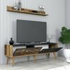 Dmora Fernsehschrank Arsiero, Ständer für Wohnzimmerfernseher, Niedriges Wohnzimmer-Sideboard, TV-Ständerbasis, 140x45h35 cm, Walnuss und Anthrazit Bild 5