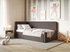 Selsey 'Fanko' Jugendbett 90x200 cm mit Matratze, Kopfteil links, Samt, Braun Bild 3