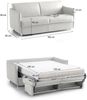 Dmora 2-Sitzer Schlafsofa Follina, Schlafsofa fürs Wohnzimmer, gepolstert, abnehmbar, 100 % Made in Italy-Qualität, 160x95 h90 cm, Hellgrau Bild 3