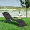 SoBuy OGS38-SCH Sonnenliege, Textilgewebe, Lackiert, Schwarz, 165 x 67 x 58 cm Bild 2