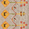 Looma 'Goldasteh' Gabbeh Sonnat handgeknüpft, Schurwolle Grau, 59x89 cm Bild 5