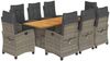 vidaXL 9-tlg. Garten-Essgruppe mit Kissen Grau Poly Rattan 3212712 Bild 2