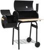 vidaXL Holzkohlegrill Barbecue Smoker, Stahl Schwarz/Natur, 103 x 60 x 113 cm Bild 5