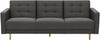 Sofa 3-Sitzer mit Bettfunktion Kazia Flachgewebe anthrazit Bild 2