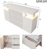 Merax LED Sideboard, Kommode 150 x 40 x 78 cm mit 6 Schubladen & 2 Türen, Schwebendes Design Anrichte, Wohnzimmerschrank Flurschrank mit Riffelfronten, Weiß Bild 4