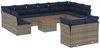 vidaXL 13-tlg. Garten-Sofagarnitur mit Kissen Grau Poly Rattan 3256250 Bild 2