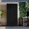 Metallschrank mit Einzel-Schublade MEGAN - 195x90x40cm Schwarz | Büroschrank Aktenschrank Stahlschrank Fachbodenschrank Werkstattschrank Bild 3