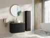 Vente-unique - KELIZA Badezimmersäule und -regal Holz, Platte Schwarz - B 25 cm x H 140 cm x L 35 cm Bild 1