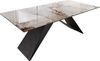 Esstisch Edge 200x100 Keramik Minas Melange Weiß-Beige V-Gestell Flachstahl Schwarz Bild 4
