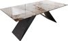Esstisch Edge 200x100 Keramik Minas Melange Weiß-Beige V-Gestell Flachstahl Schwarz Bild 1
