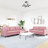 vidaXL 3-tlg. Sofagarnitur mit Kissen Rosa Samt 3278484 Bild 3