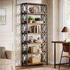 Tribesigns Bücherregal Vintage Standregal, 6-Tier freistehende Display Regal mit Metallrahmen Bild 2