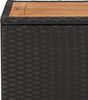 vidaXL Beistelltisch mit Holzplatte Schwarz Poly Rattan & Akazienholz 319558 Bild 5