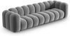 Micadoni Modulares Sofa Lupine 4-Sitzer Samtstoff Salvador Grau Bild 2