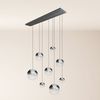 s.luce Orb Esstischleuchte 8-flammig 160cm 2-reihig Rauch Verlauf Bild 1